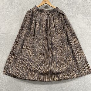 Reflections Skirt Women's 12 Midi Brown Geometric Cheetah Striped Polyester
